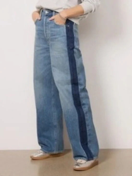 Citizens of Humanity Ayla Baggy Tuxedo Stripe Jeans - Picture 2 of 14